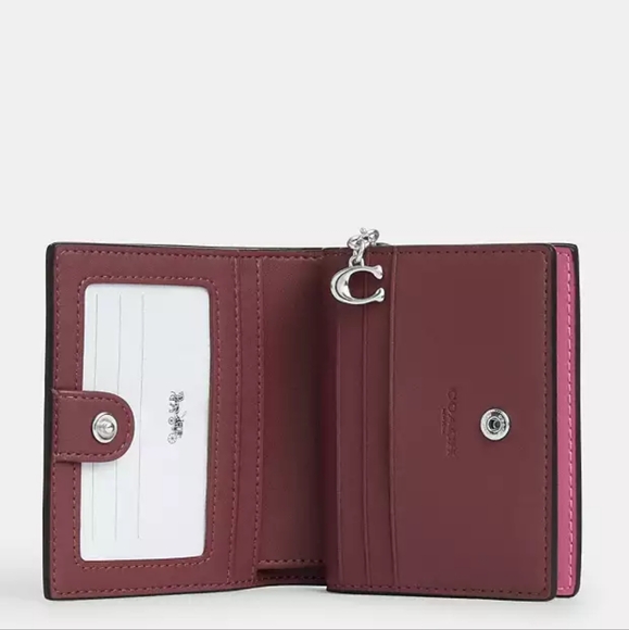 Coach Snap Wallet With Floral Print (Silver/Pink) - Picture 9 of 10